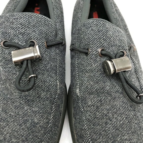 Prada Gray Wool Flat Loafers - Picture 11 of 16